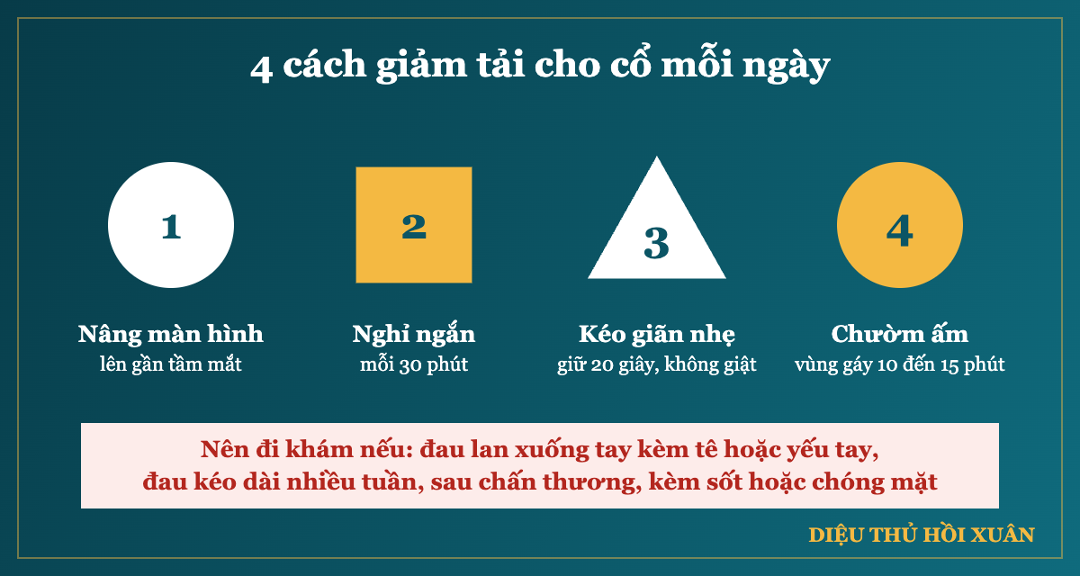 4 cách giảm tải cho cổ mỗi ngày